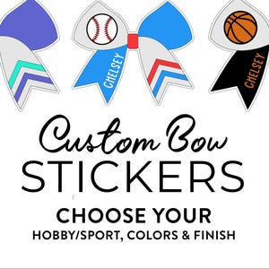 Personalized Sports Team Bow Sticker Custom Sticker for Girls Dance Team Travel Soccer Sticker Camp Trunk Sticker Sports Gift for Girl