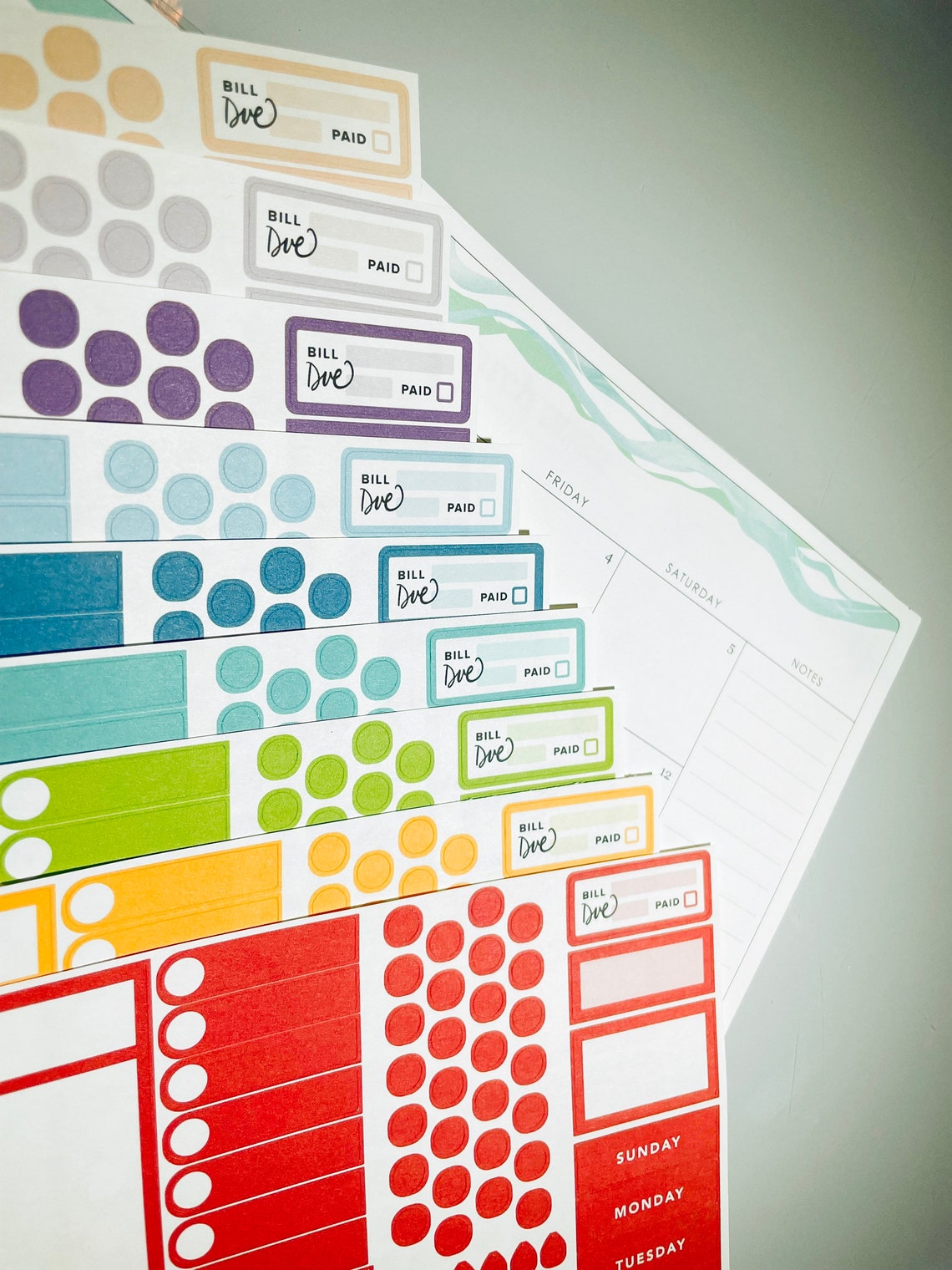 12 Color Coding System for Planner Pastels Bold Rainbow - Etsy