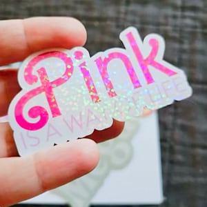 Personalized Hot Pink Lifestyle Sticker Birthday Graduation Bachelorette Party Favors for Bar Cocktail 90s Girl Decal Stanley Waterproof