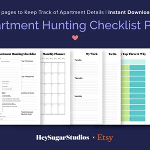 The Ultimate Apartment Hunting Checklist: Find Your Dream Rental with this 9 page evaluation template