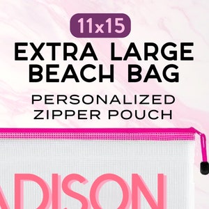 Personalized Zipper Mesh Wet Dry Bag Summer Camp Sleepaway Packing Trunk Sleepaway Camp Gift Pool Organizer Bag Mahjong Gift
