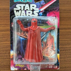 Royal &quot;Rotal&quot; (Mispelled RARE) Guard Star Wars Action Figure 1993 Bend&#39;em Red with Picture Card