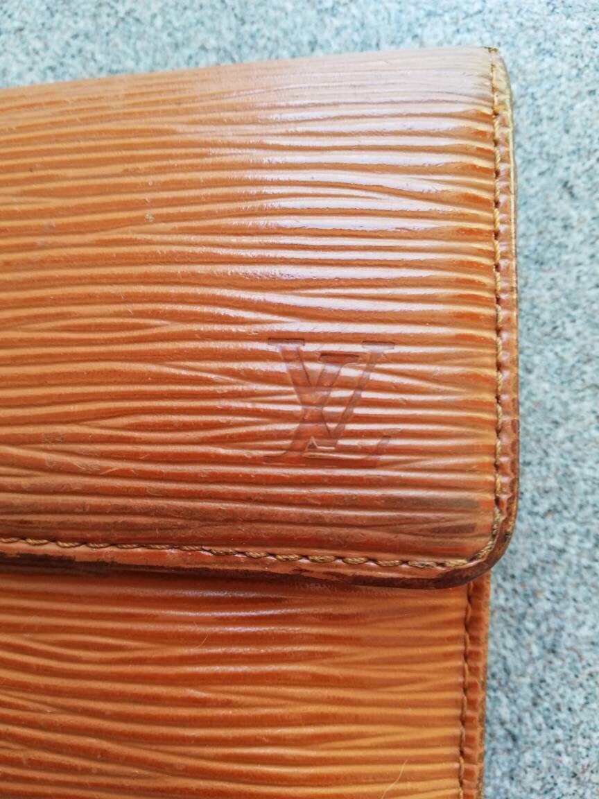 Large Vintage Louis Vuitton Camel-colored Leather Wallet 