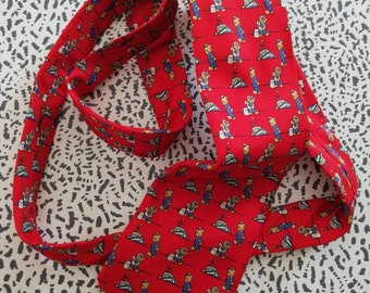 Teddy Bear sailor red silk vintage tie