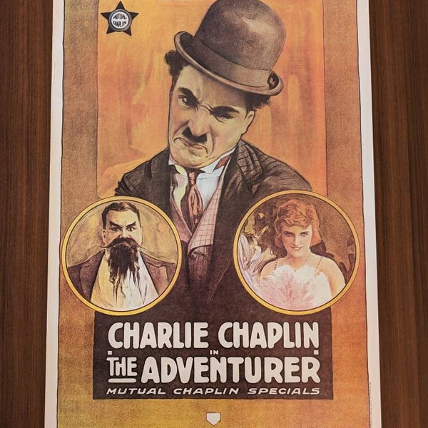 Impression numérique poster affiche de film vintage Charlie Chaplin The Adventurer