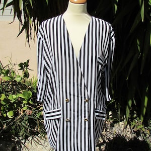 Black and white striped vintage shirt 42/ 44FR