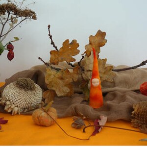 Anthroposophical gnome Seasonal table fire gnome Sint Jan gnome Seasonal table ready to use Autumn gnome Waldorf image 4