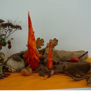 Anthroposophical gnome Seasonal table fire gnome Sint Jan gnome Seasonal table ready to use Autumn gnome Waldorf image 8