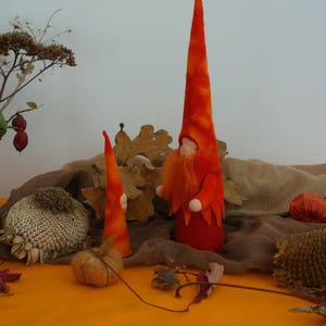 Anthroposophical gnome Seasonal table fire gnome Sint Jan gnome Seasonal table ready to use Autumn gnome Waldorf image 5