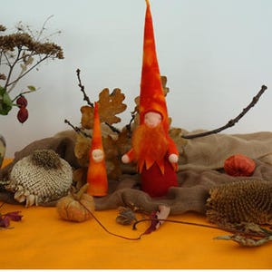 Anthroposophical gnome Seasonal table fire gnome Sint Jan gnome Seasonal table ready to use Autumn gnome Waldorf image 9