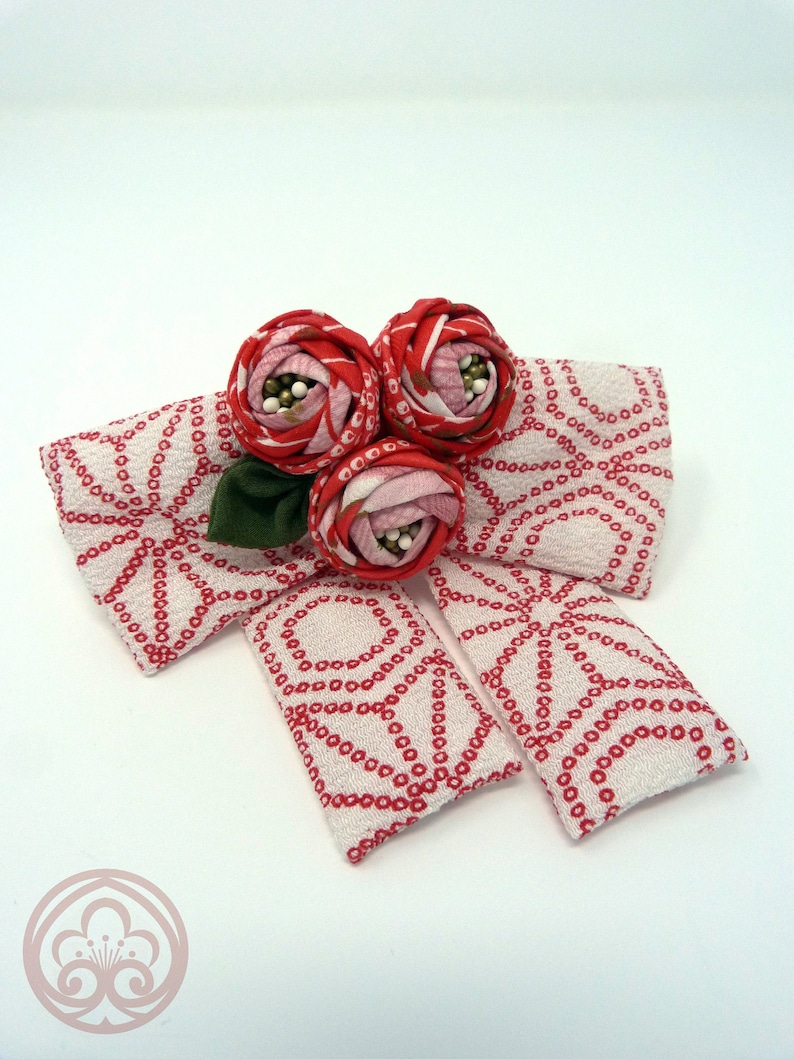 Hair ribbon with japanese fabric. Hair accessory. Soft Etsy