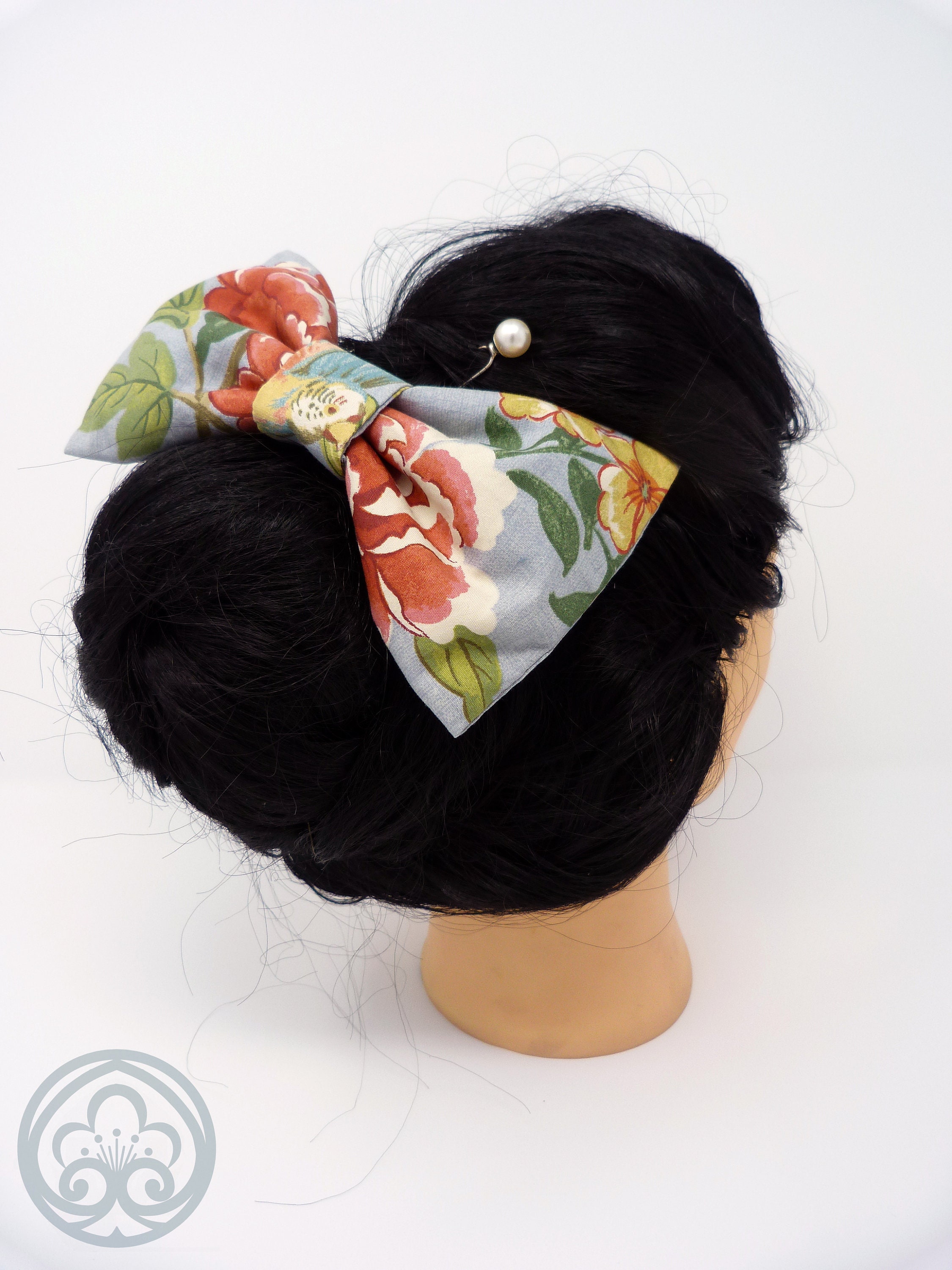 Japanese ribbon 2 in 1 all handmade hair clip. Soft ribbon Etsy