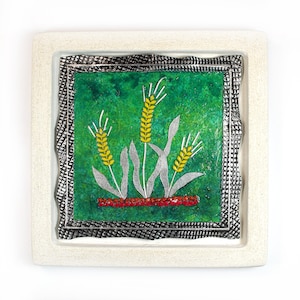Wheat -Wall hanging picture, Handmade Israeli art decor, House Home gift, Judaica, Jewish, Contemporary, Seven Species, Holy Land, Israel
