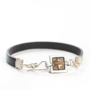 Star of David Red Gold & Silver, Men&#39;s Bracelet, jewish, Judaica jewelry, Gift, Bar Mitzvah, Birthday, Groomsman, groom, Father&#39;s Day