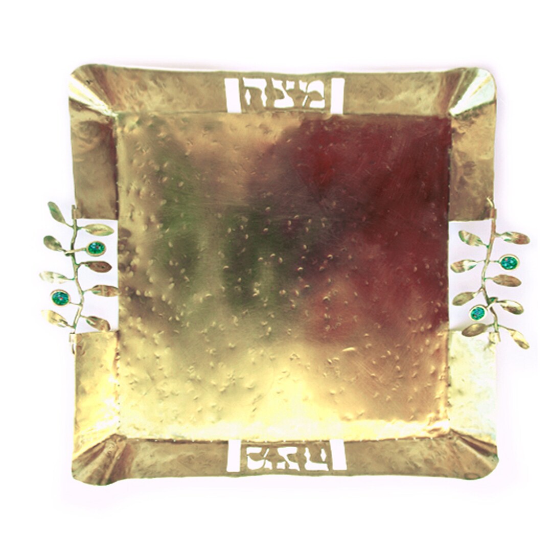 Olive Matzah Plate מצה Judaica Jewish Art Tray Seder Etsy