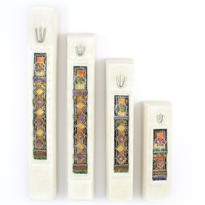 Jerusalem At Sunset Mezuzah case Jerusalem Stone, one of a kind Israeli handmade Jewish Gifts, &quot;Shin&quot;, Housewarming, home, house, Religious