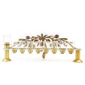 Olive Bronze Menorah/Hanukkia/Hanukka/Chanukah/Hanukkah - Oil/Candles, Judaica Israeli Mediterranean handmade, Jewish Holidays Judaica