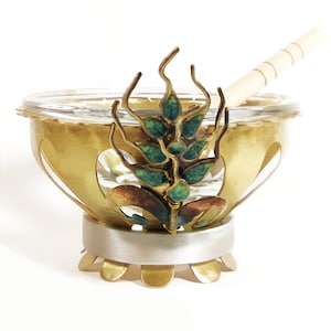 Schotel met gersthoning, Rosj Hasjana, Sana Tova, Joods nieuwjaarsfeest, Serveren, dineren, judaica, joods, kunstcadeau, Israël, השנה, כלי לדבש
