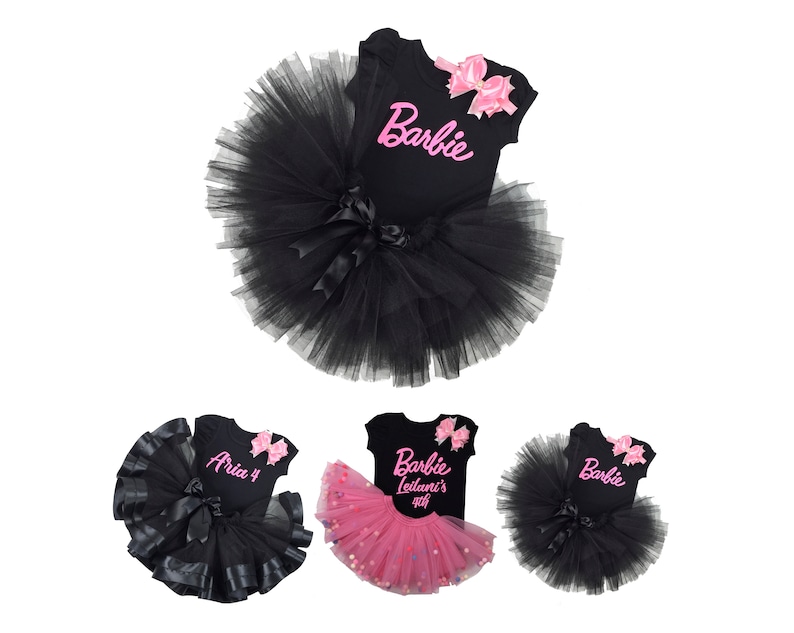 Barbie Birthday Outfit Black Barbie Tutu Set Toddler Girl | Etsy