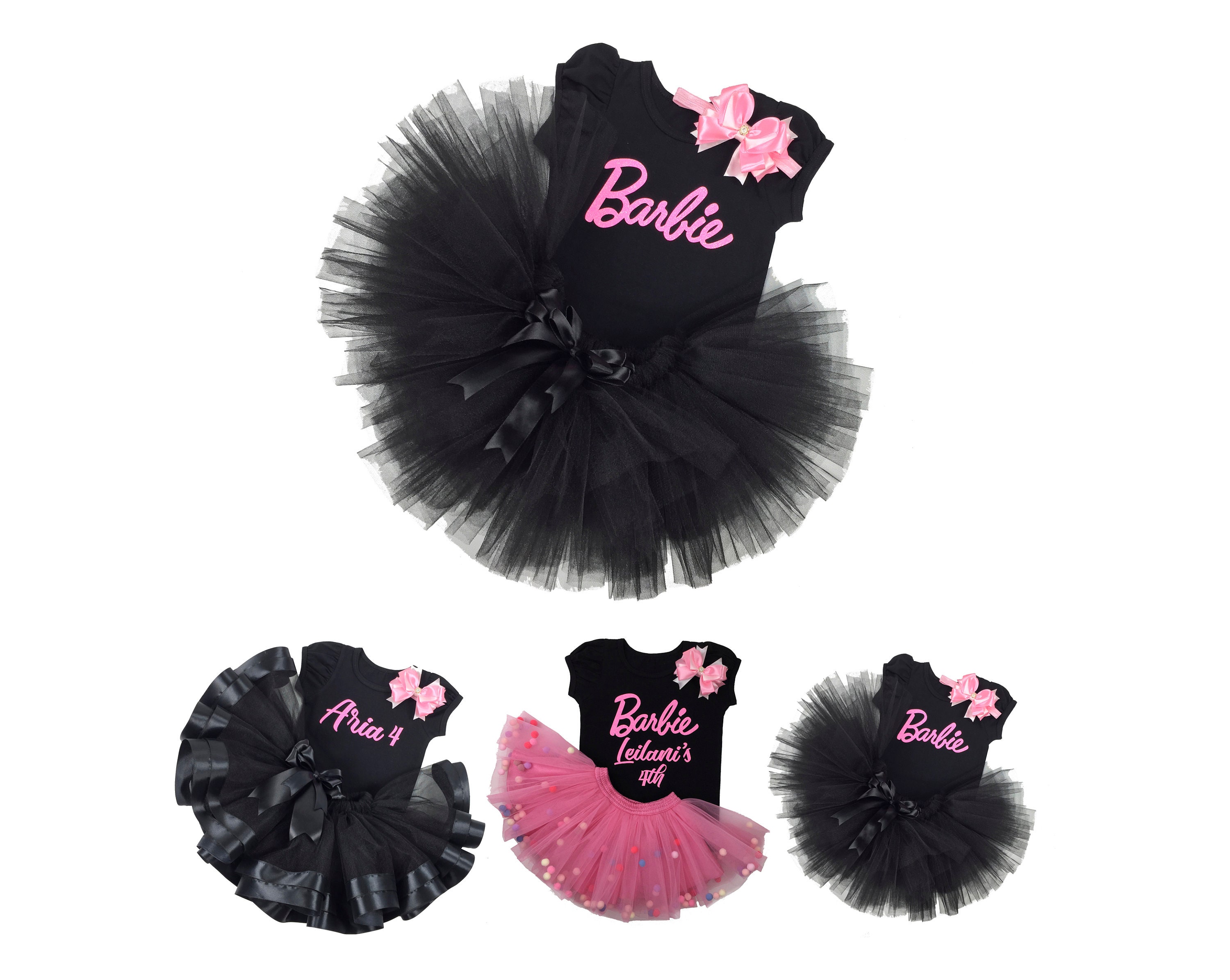 Barbie Birthday Outfit Black Barbie Tutu Set Toddler Girl | Etsy