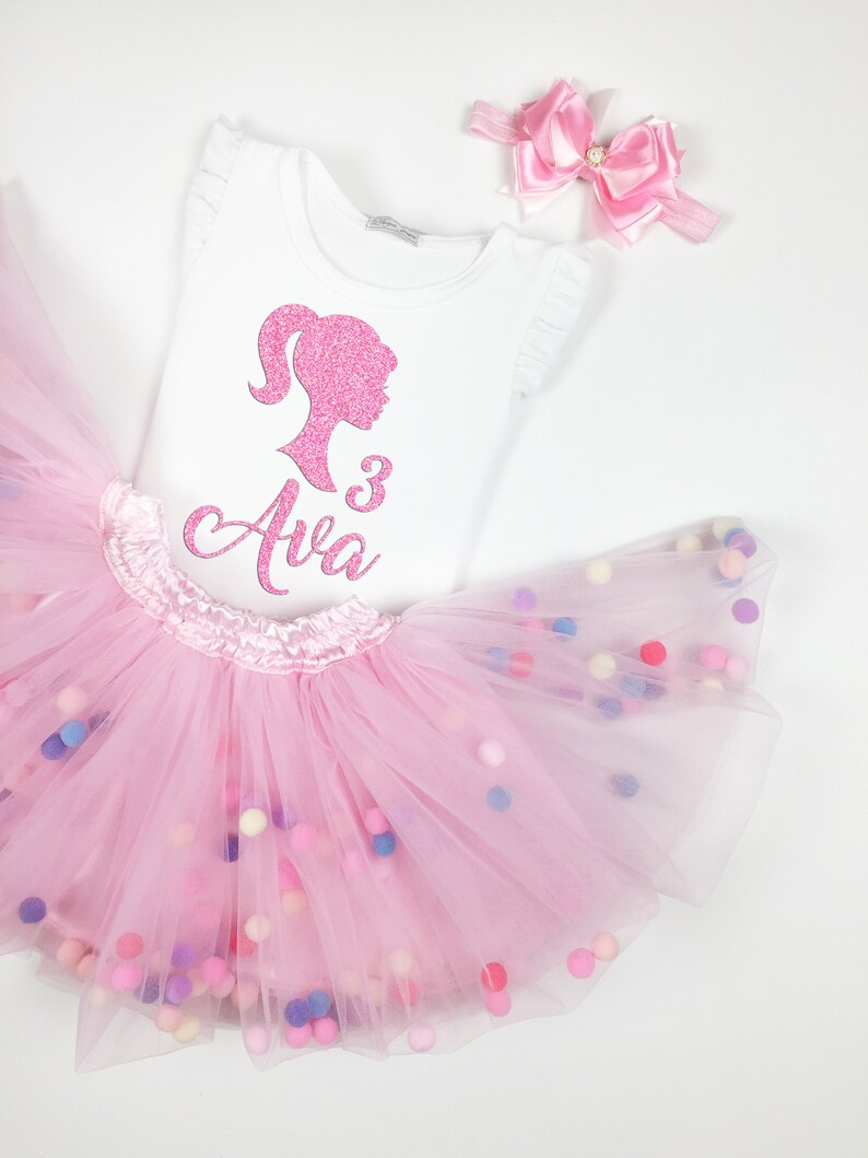 Barbie 3rd Birthday Tutu Outfit Barbie Tutu For Baby Girl Etsy