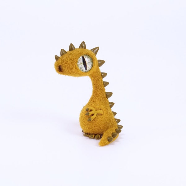 Felt dragon felt dinosaur Baby Dragon Moss Green
