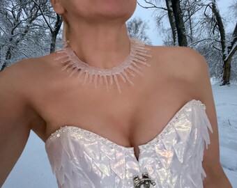 Frozen Necklace, Ice Queen Necklace, Icicle Necklace, Frozen Ice Necklace, Icicle Neckpiece, Costume, Stage, Prop, Photoshoot, Cos