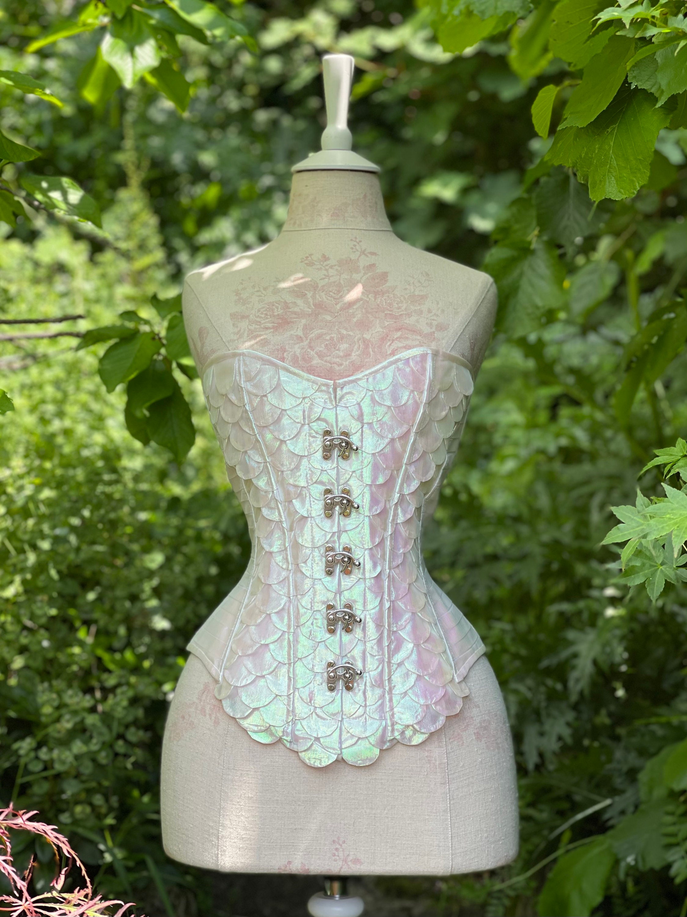 Moonlit Mermaid Corset, Bridal Corset, Iridescent Mermaid