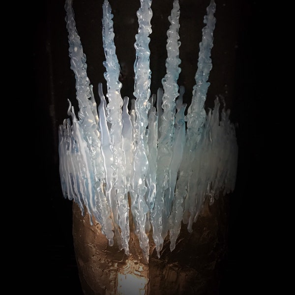 Glacial Blue Ice Queen Crown Head Dress, Blue Ice Queen Crown, Blue Icicle Crown, Blue Ice King Crown, Costume, Prop, Photoshoot, Stage