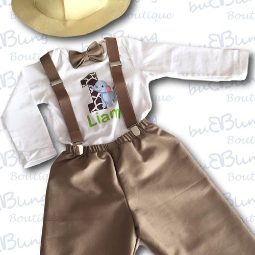1st Birthday Outfit Jungle Safari Explorer Baby Boy Outfit Etsy