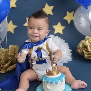 Prince Cape Personalised Baby Prince Outfit Baby Boy Blue Etsy Baby boy the prince has arrive bodysuit, newborn baby boy coming home outfit, th. prince cape personalised baby prince