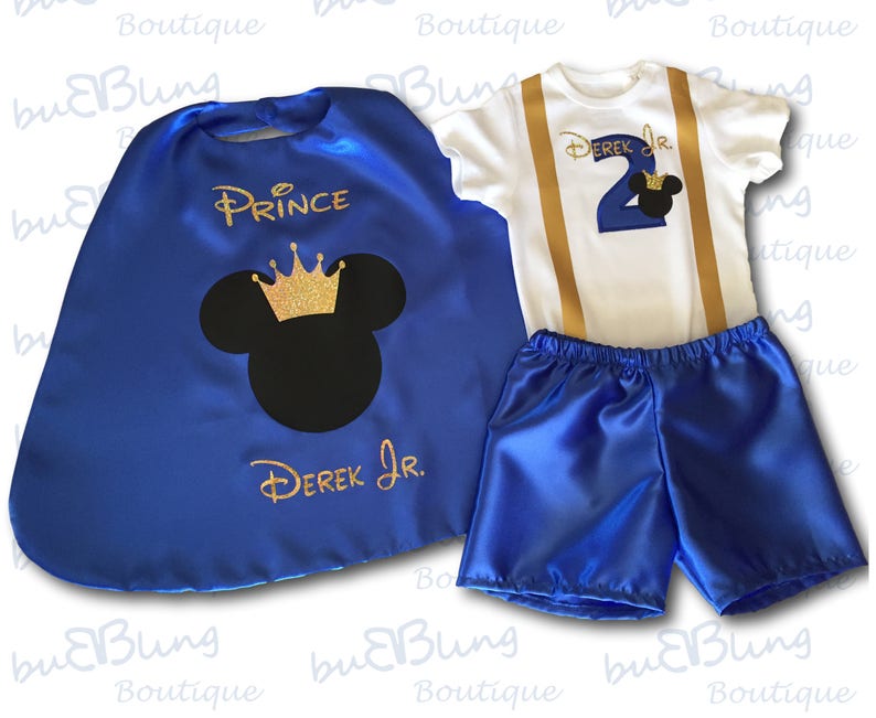 Toddler 2nd Birthday Outfit Mickey Prince Personalised Baby Etsy