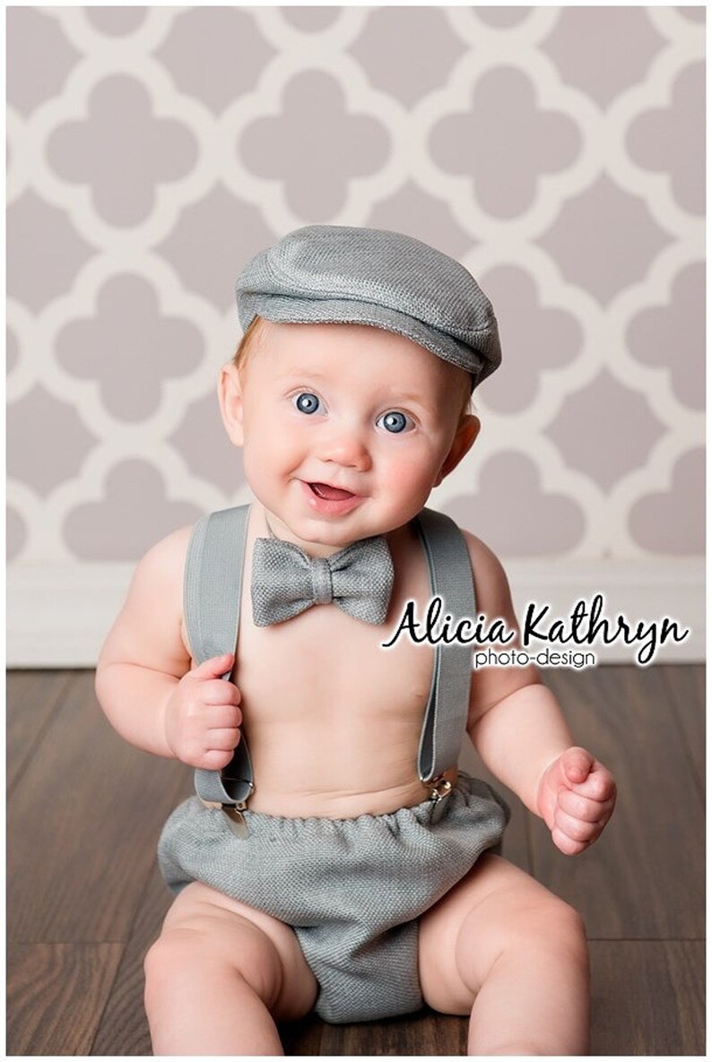 Gray Baby Ring Bearer Diaper Set Etsy