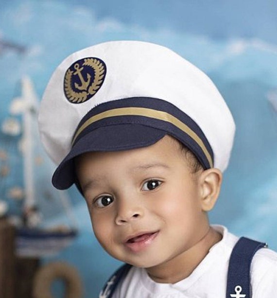 Baby Ship Captain Hat Nautical Theme 