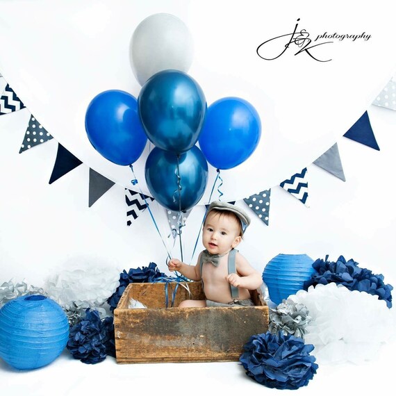 Bébé Garçons 1st Anniversaire Gâteau Smash Tenue photo Prop gris//jaune//blanc Fait main