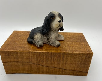 Perro, Lefton China Estatua del perro, figura de la porcelana, figura de cerámica, pintada a mano marcada Geo Z Lefton 1987