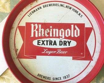 Bandejas, Bandejas de cerveza, cerveza vintage, 4 bandejas vintage, bandejas de fiesta, bar vintage, cerveza Reingold, cerveza gibbons, cerveza schaefer