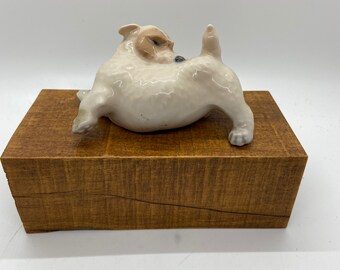 Perro, Scruffy Hound Estatua del perro, figura de porcelana, figura de cerámica, marcada Dinamarca 3087
