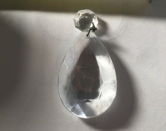 Crystal Glass, Cut Glass, Chandelier Parts, vintage Pear Drop, 10 Pendants