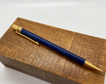 Pluma, Cartier Pen, Mosto Lapislázuli vintage y oro, pluma retráctil