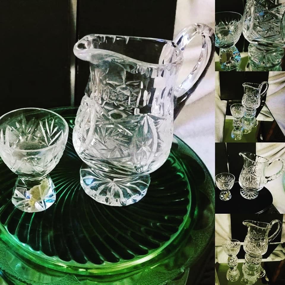 Crystal Rainbow Cocktail Pitcher and Glasses Set