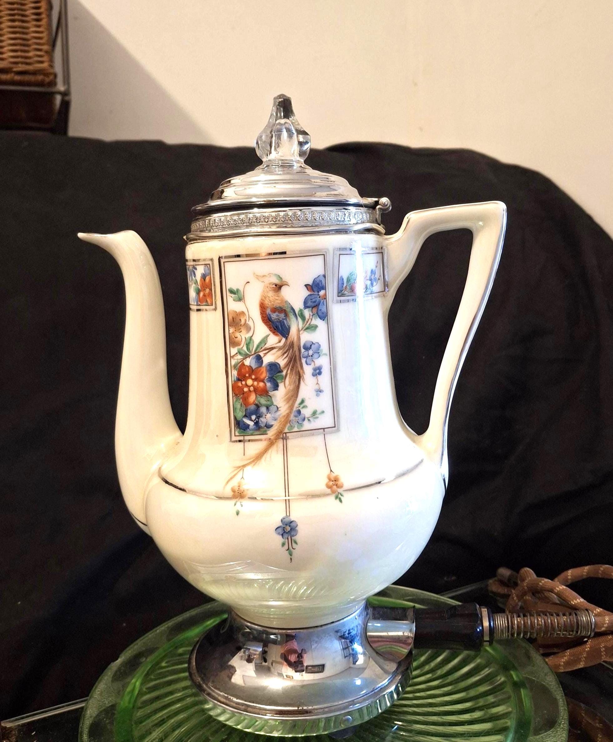 Vintage Royal Rochester Golden Pheasant Porcelain Electric Coffee Vintage Royal Rochester Golden Pheasant Porcelain Electric Coffee