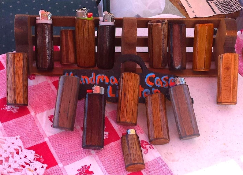 Handcrafted Wooden LIGHTER CASE, Fits Popular Disposable Lighters, lighter Case Hand Sanded, Great Quality, Made W/Care, Gift