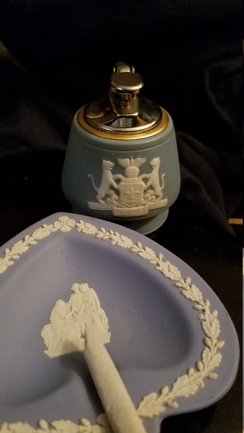 Vintage Wedgwood Lighter Ashtray & Crystal Ashtray Lighter Etsy