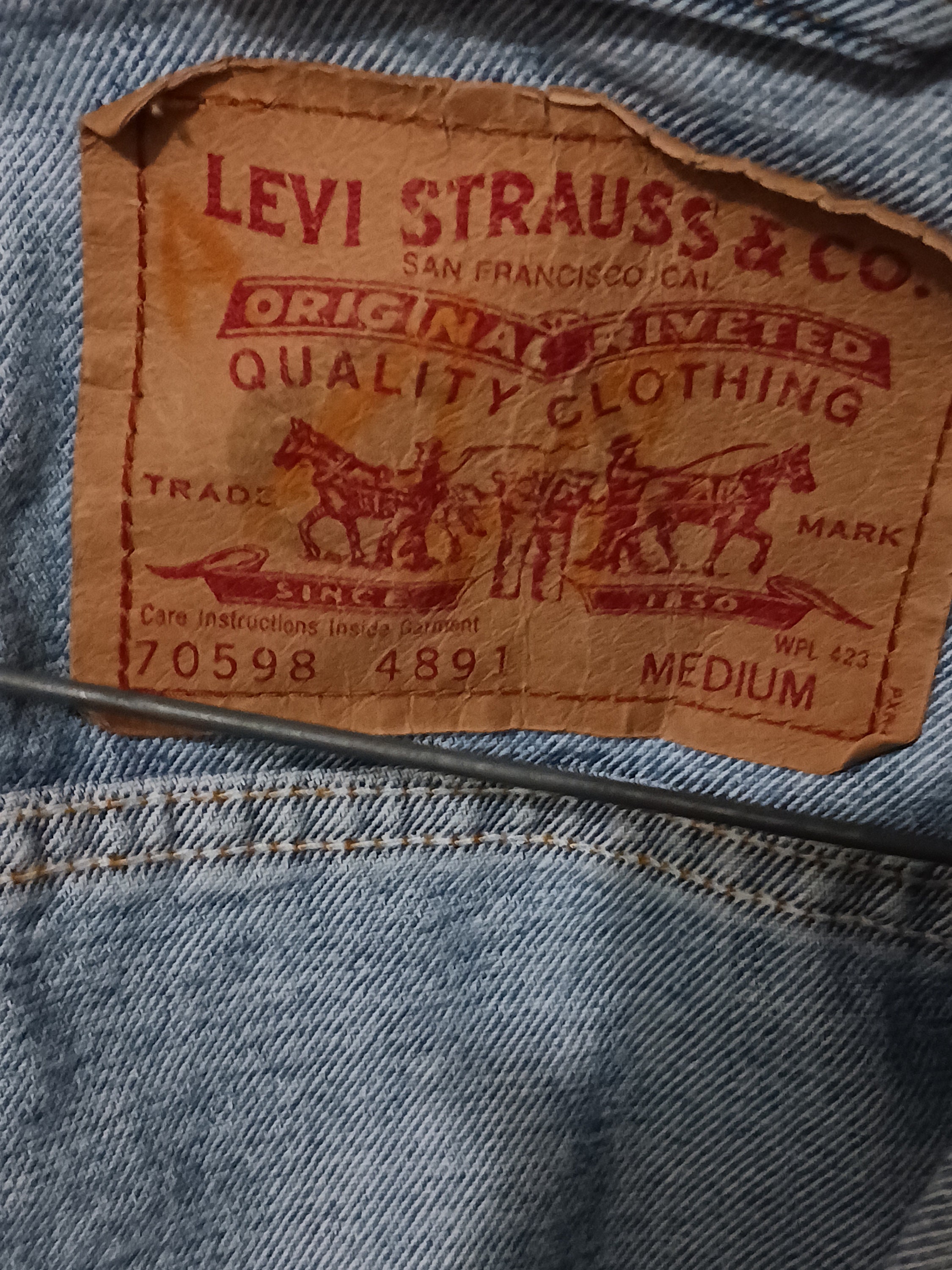 Levi Strauss Jean Jacket 1950's-60's, Levi's Thick Denim