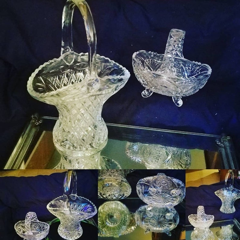 Vintage Mid Century Tiara Crystal/Glass Clear Wedding Basket Etsy