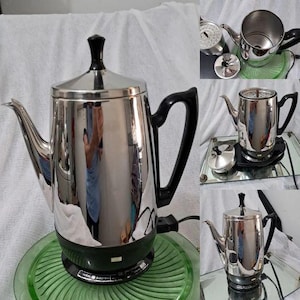 General Electric Silver Electric Coffee Percolator, 1950's-1960's