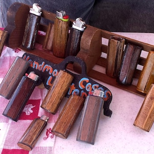 Handcrafted Wooden LIGHTER CASE, Fits Popular Disposable Lighters, lighter Case Hand Sanded, Great Quality, Made W/Care, Gift