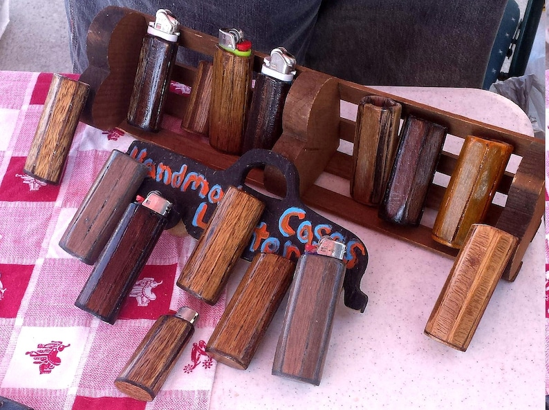 Handcrafted Wooden LIGHTER CASE, Fits Popular Disposable Lighters, lighter Case Hand Sanded, Great Quality, Made W/Care, Gift