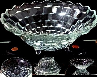 Vintage Indiana Glass American Whitehall Footed Glass 10” Dia 